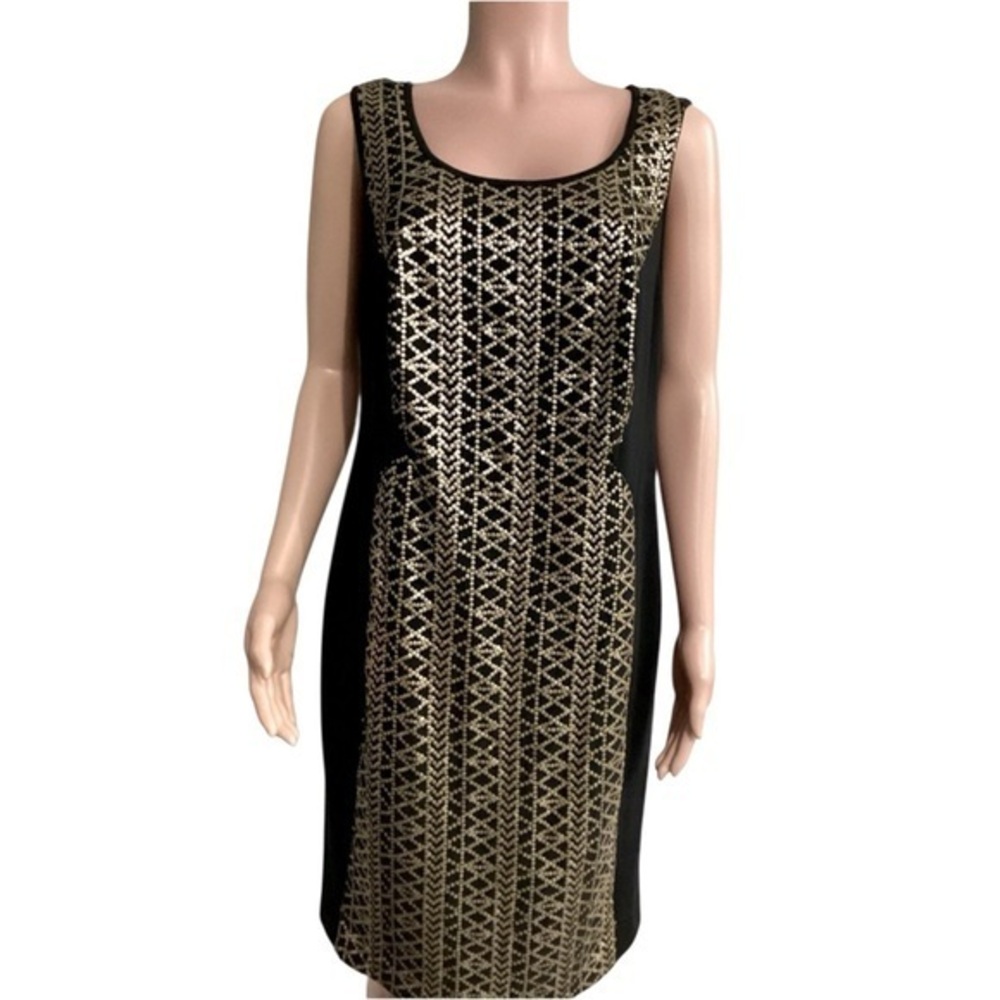 Lane Bryant NWT Gold Sequin Dress Sleeveless Fitted size 14